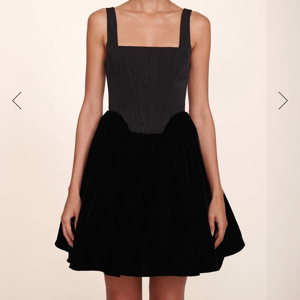 NWT STAUD Black Velvet Landscape Dresss